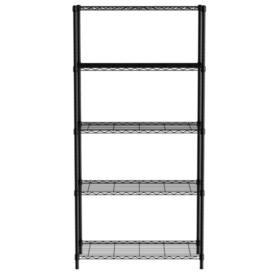 Étagère de rangement | 5 étagères | Noir | 45x91x183 cm