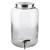 HorecaTraders Glass Beverage Dispenser | stainless steel tap | 20x20x30.5cm