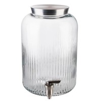 Glass Beverage Dispenser | stainless steel tap | 20x20x30.5cm