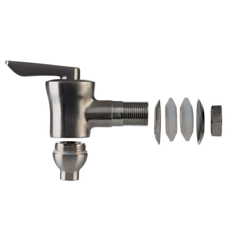 Distributeur de boissons en verre | Robinet en acier inoxydable | 20x20x30,5cm