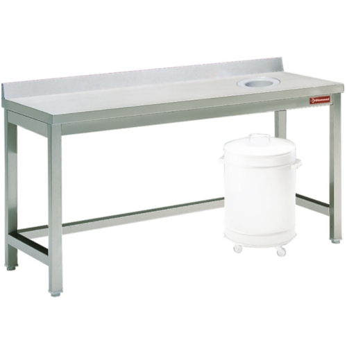  HorecaTraders Stainless Steel Work Table with Waste Hole 