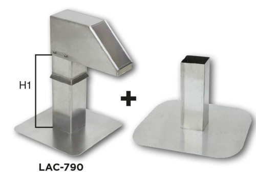  HorecaTraders Roof terminal | Aluminum | adjustable base | 12x12cm | 1 exit 