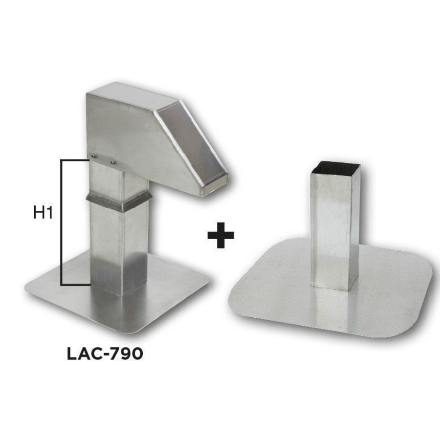 Conduit de toit | Aluminium | base réglable | 12x12 cm | 1 sortie