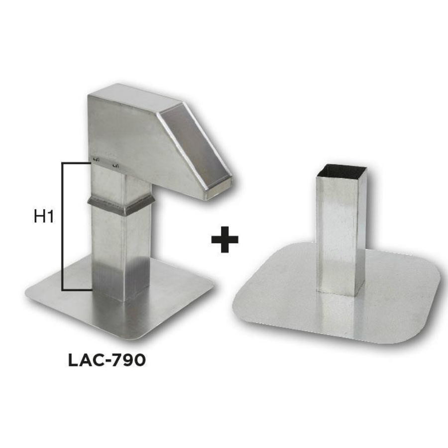 Dakdoorvoer | Aluminium | regelbaar onderstel | 12x12 cm | 1 uitgang