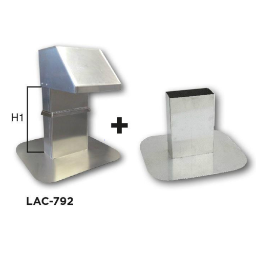  HorecaTraders Roof terminal | Aluminum | adjustable base | 25x12cm | 1 exit 