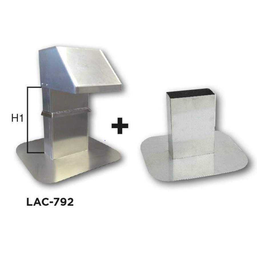 Conduit de toit | Aluminium | base réglable | 25x12 cm | 1 sortie