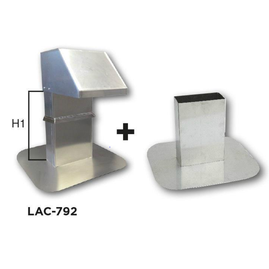 Dakdoorvoer | Aluminium | regelbaar onderstel | 25x12 cm | 1 uitgang