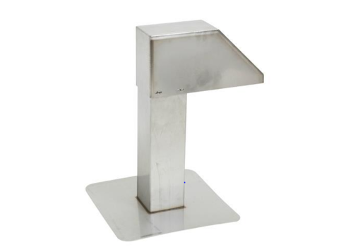  HorecaTraders Stainless Steel Roof Flashing - 125x125mm - 1 Outlet - AISI 304 - 1.5mm 