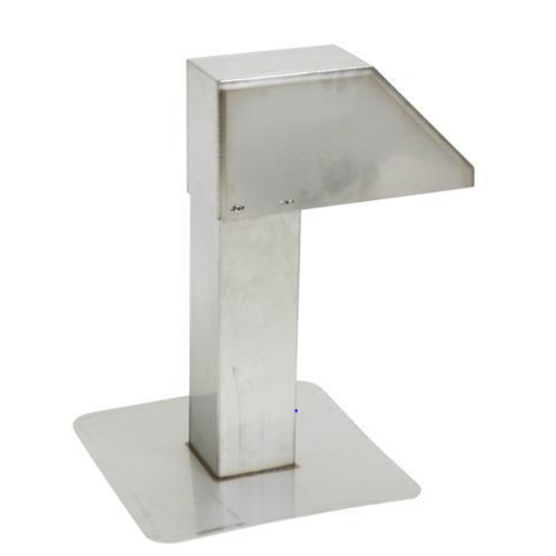  HorecaTraders Stainless Steel Roof Flashing - 125x125mm - 1 Outlet - AISI 304 - 1.5mm 