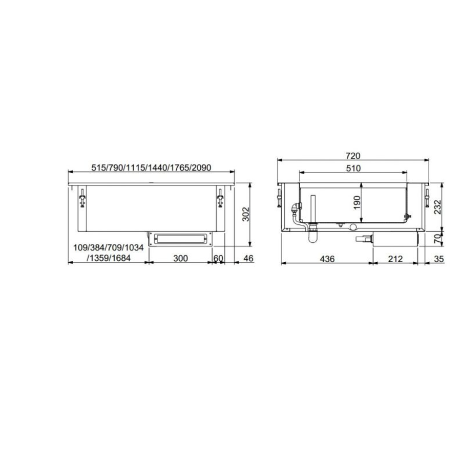 Bain-Marie unit | 4 formaten | 30/90 graden