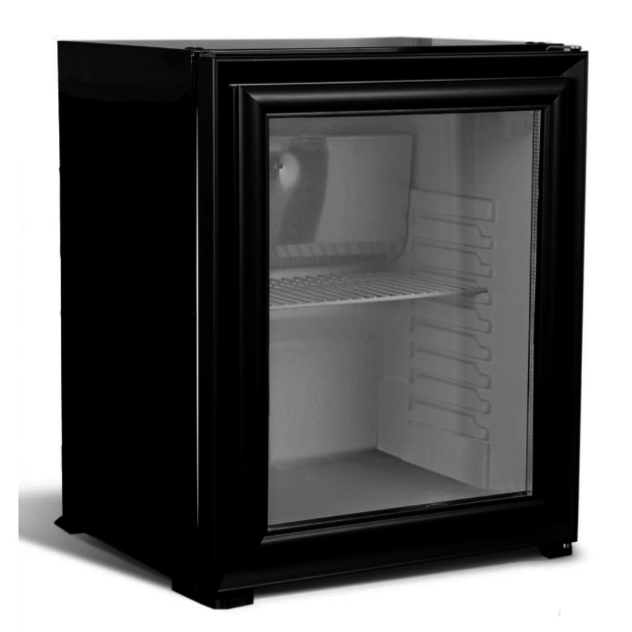 Minibar | zwart | glazen deur | 60 L | 59x48x48 cm