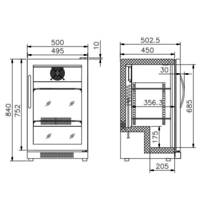 Bar Cooler Black | Glass door | 98L