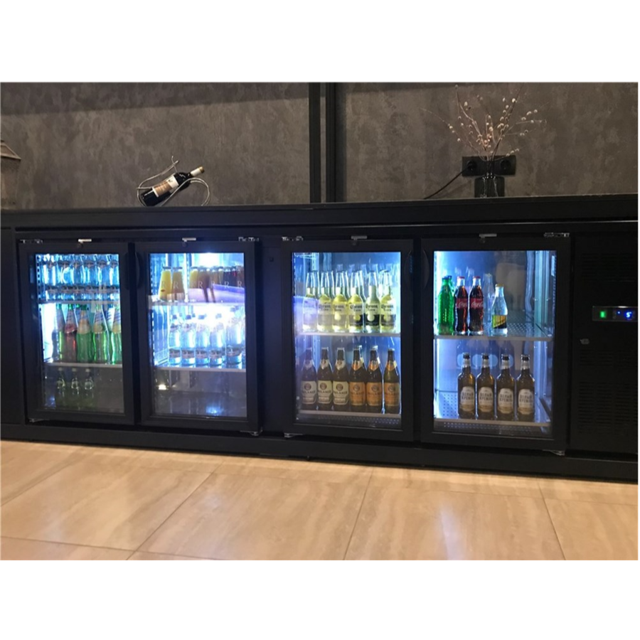 Backbar cooler | black | hinged doors | 2542 x 513 x 860 mm
