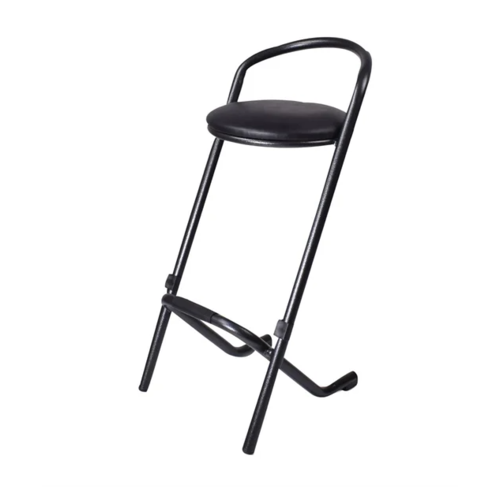  HorecaTraders Bar stool Utrecht | Black | Stackable | 53x46x96cm 