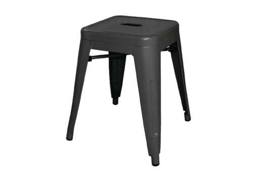  Bolero Tabouret de bistrot | Noir | Acier | 46(H)x40x40cm 