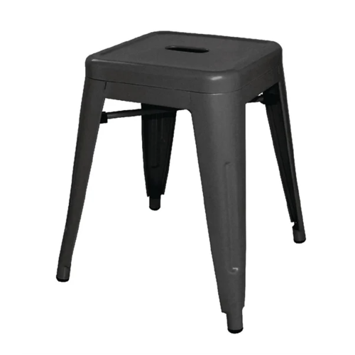  Bolero Bistro Stool | Black | Steel | 46(H)x40x40cm 