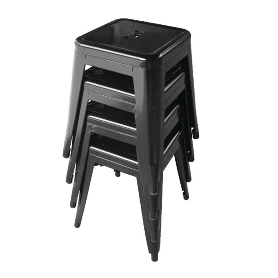Tabouret de bistrot | Noir | Acier | 46(H)x40x40cm