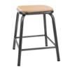 Bolero Cantina Bistro stool | Wood-Metallic gray | 47(h)x40x40cm