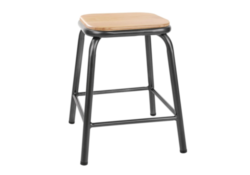  Bolero Tabouret Cantina Bistro | Bois-Gris métallisé | 47(h)x40x40cm | 4 pièces 
