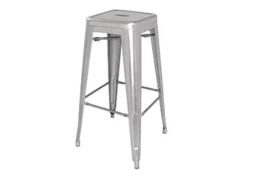  Bolero Tabouret de bar Bistro | Argent | Acier | 77x(h)x42,5x42,5cm 