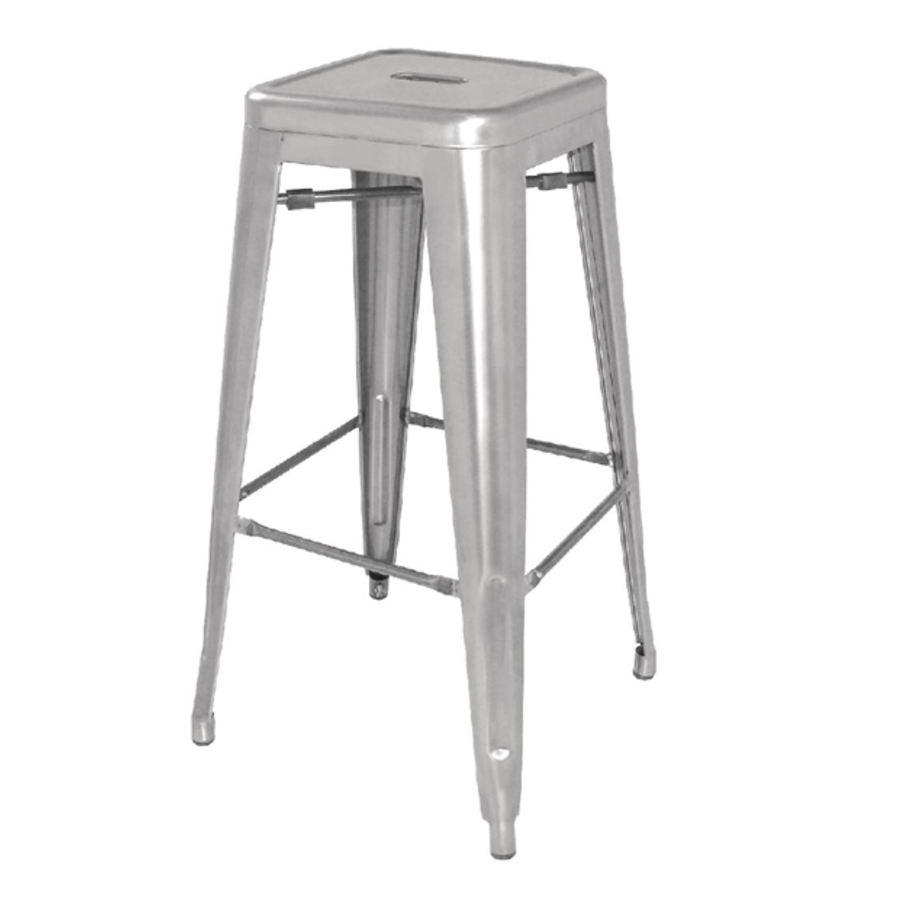 Bistro Barstool | Silver | Steel | 77x(h)x42.5x42.5cm