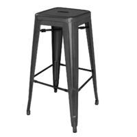 Bistro-Barhocker | Schwarz | Stahl | 76 (h) x 43 x 43 cm