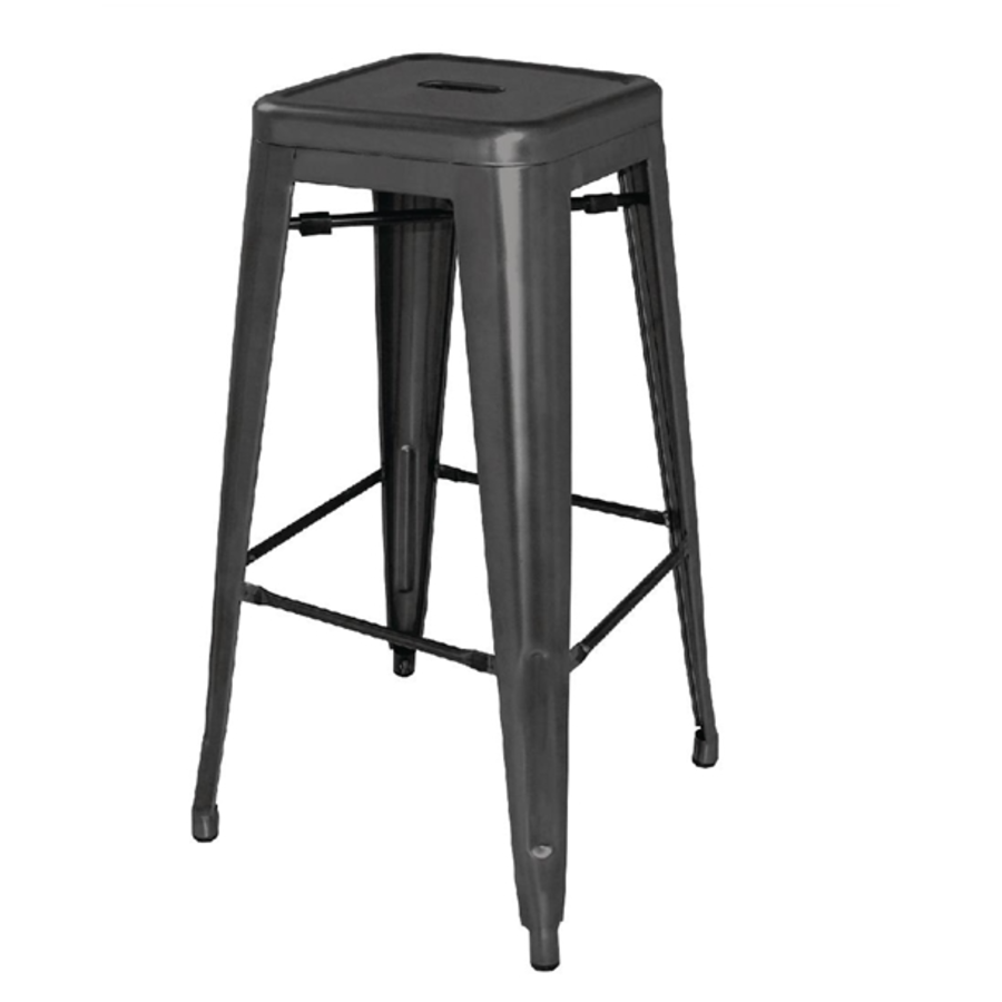 Tabouret de bar Bistro | Noir | Acier | 76(h)x43x43cm