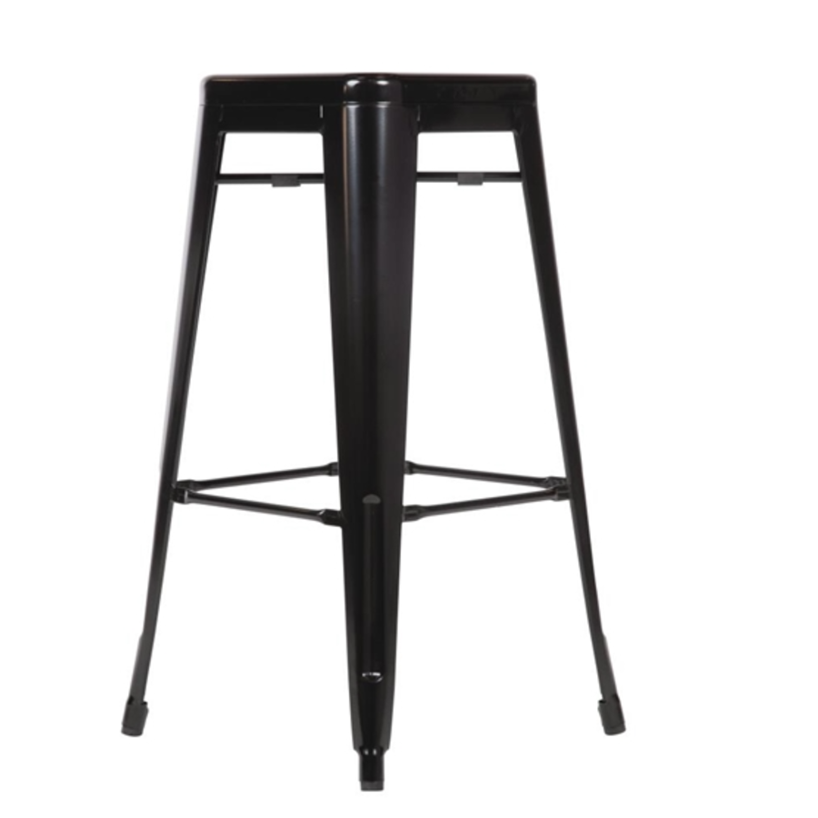 Tabouret de bar Bistro | Noir | Acier | 76(h)x43x43cm