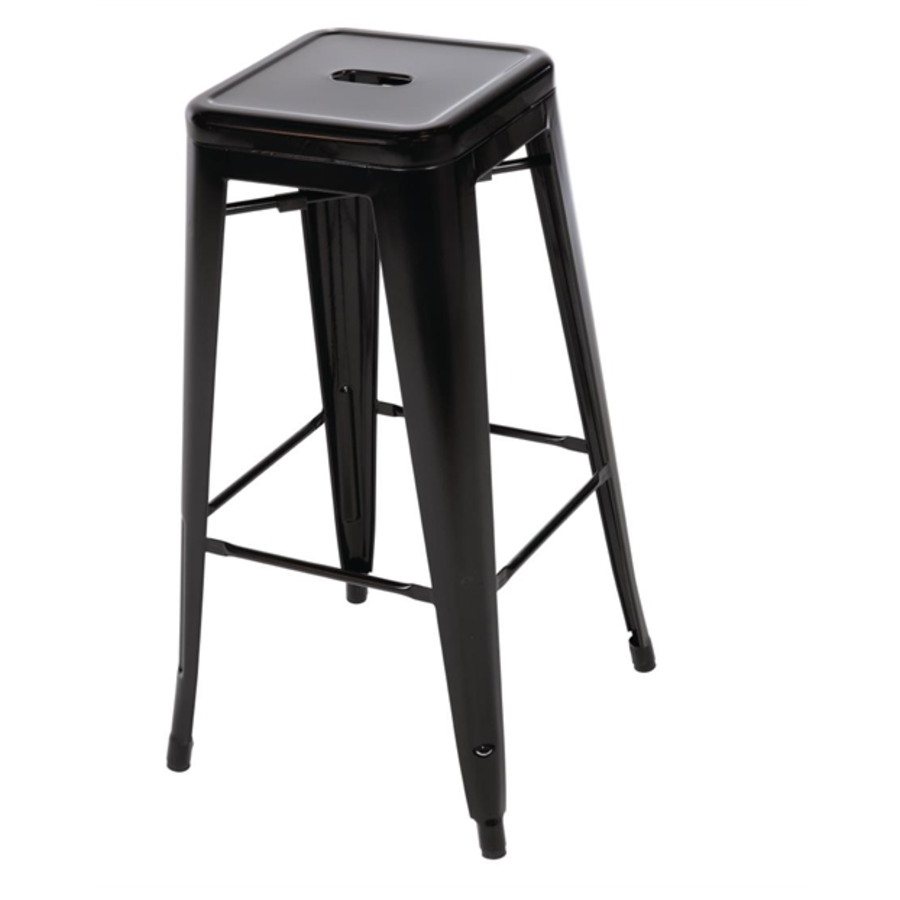 Tabouret de bar Bistro | Noir | Acier | 76(h)x43x43cm
