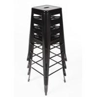 Bistro-Barhocker | Schwarz | Stahl | 76 (h) x 43 x 43 cm