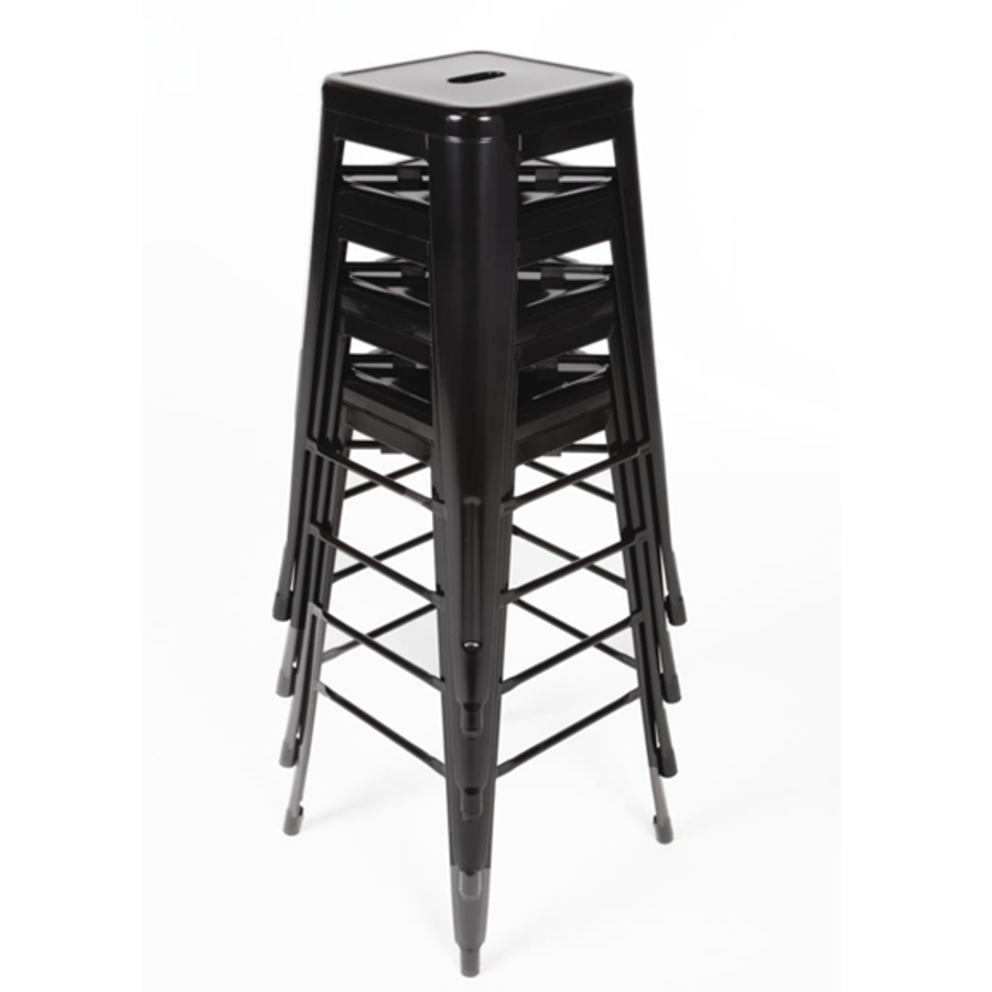 Tabouret de bar Bistro | Noir | Acier | 76(h)x43x43cm