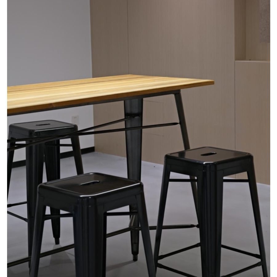 Tabouret de bar Bistro | Noir | Acier | 76(h)x43x43cm
