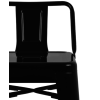 Bistro Bar Stool with Backrest | Black | Steel | 94(h)x43x43cm