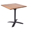 HorecaTraders Table de bistrot Helsinki | Marron-Noir | 75(h)x70x70cm