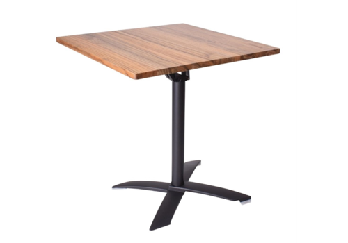  HorecaTraders Table de bistrot Helsinki | Marron-Noir | 75(h)x70x70cm 