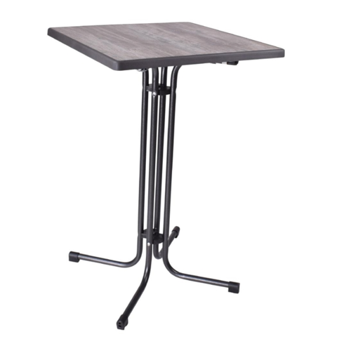  HorecaTraders Limburg standing table | vintage | Foldable | Square | 110(h)x85x85cm 