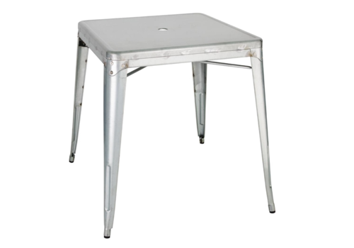  Bolero Bistro Table | Galvanized Steel | Square | 76.5(h)x66.8x66.8cm 