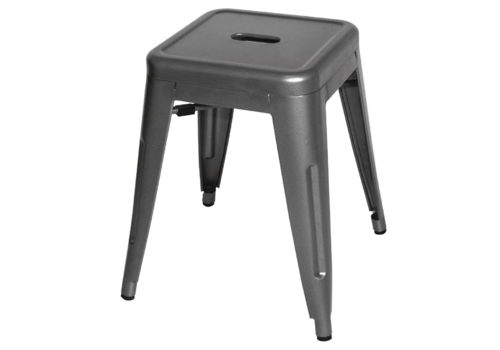  Bolero Tabouret de bistrot | Gris acier | 46(h)x40x40cm 