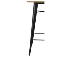 Bistro Bar table | Black with Wooden Top | 104(h)x60x60cm