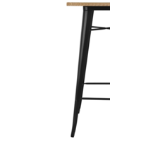 Table de bar de bistrot | Noir avec plateau en bois | 104(h)x60x60cm