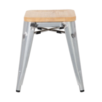 Tabouret de bistrot | Acier avec siège en bois | 45(h)x40x40cm