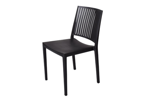  HorecaTraders Chaise empilable Baltimore | Noir | 82(h)x56x45cm 