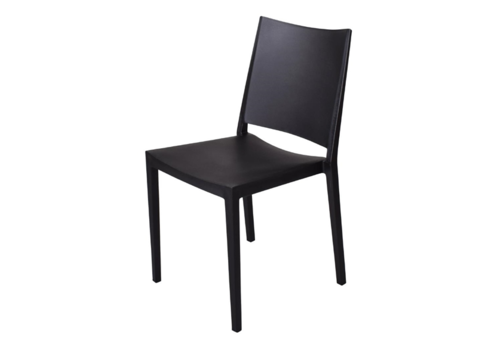  HorecaTraders Stapelbarer Stuhl Florence | Schwarz | 82 (h) x 56 x 46 cm 