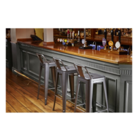 Bistro Steel Bar Stool with Backrest | Gray | 94(h)x43x43cm