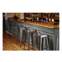 Bistro Steel Bar Stool with Backrest | Grey | 94(h)x43x43cm