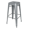 Bolero Tabouret de bar en acier Bistro | Gris | 76(h)x43x43cm
