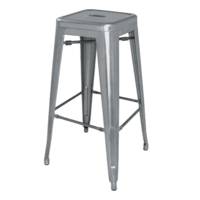 Bistro-Barhocker aus Stahl | Grau | 76 (h) x 43 x 43 cm