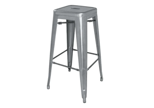  Bolero Tabouret de bar en acier Bistro | Gris | 76(h)x43x43cm 