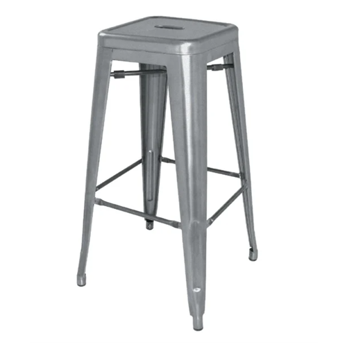  Bolero Bistro-Barhocker aus Stahl | Grau | 76 (h) x 43 x 43 cm 