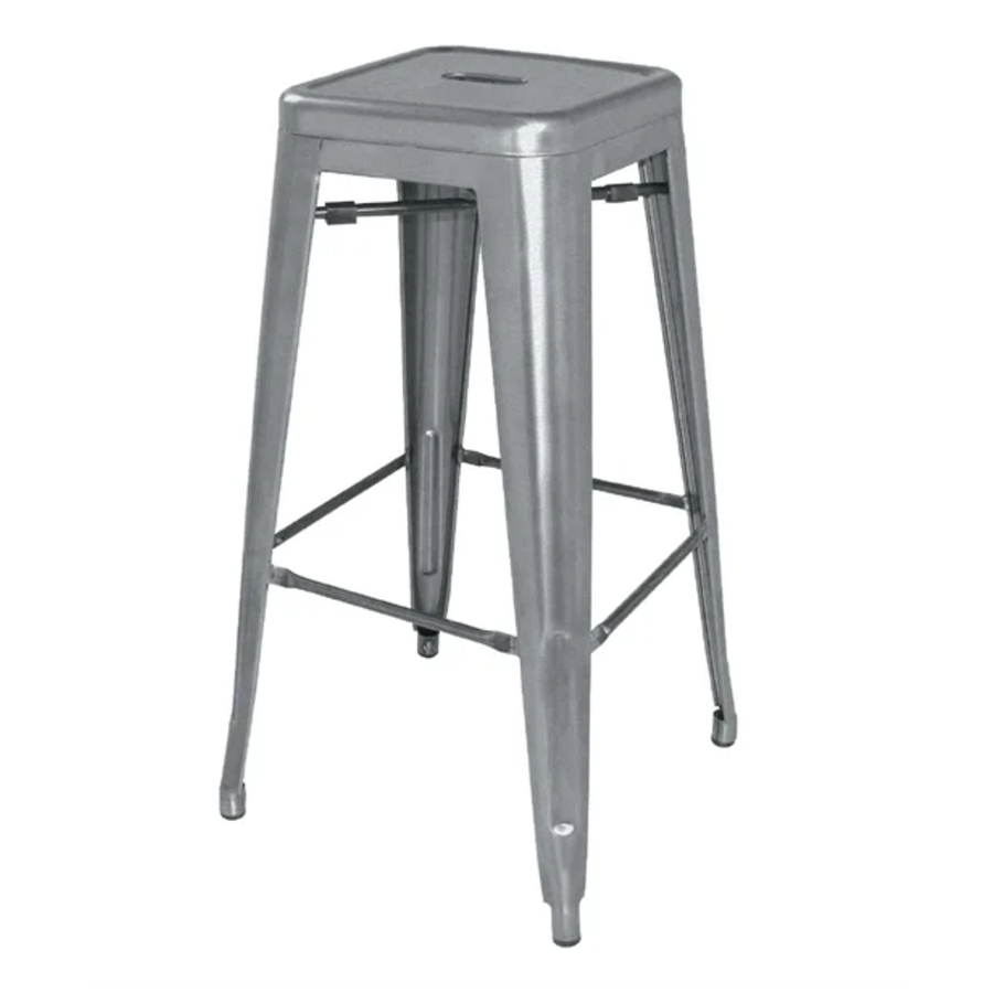 Tabouret de bar en acier Bistro | Gris | 76(h)x43x43cm